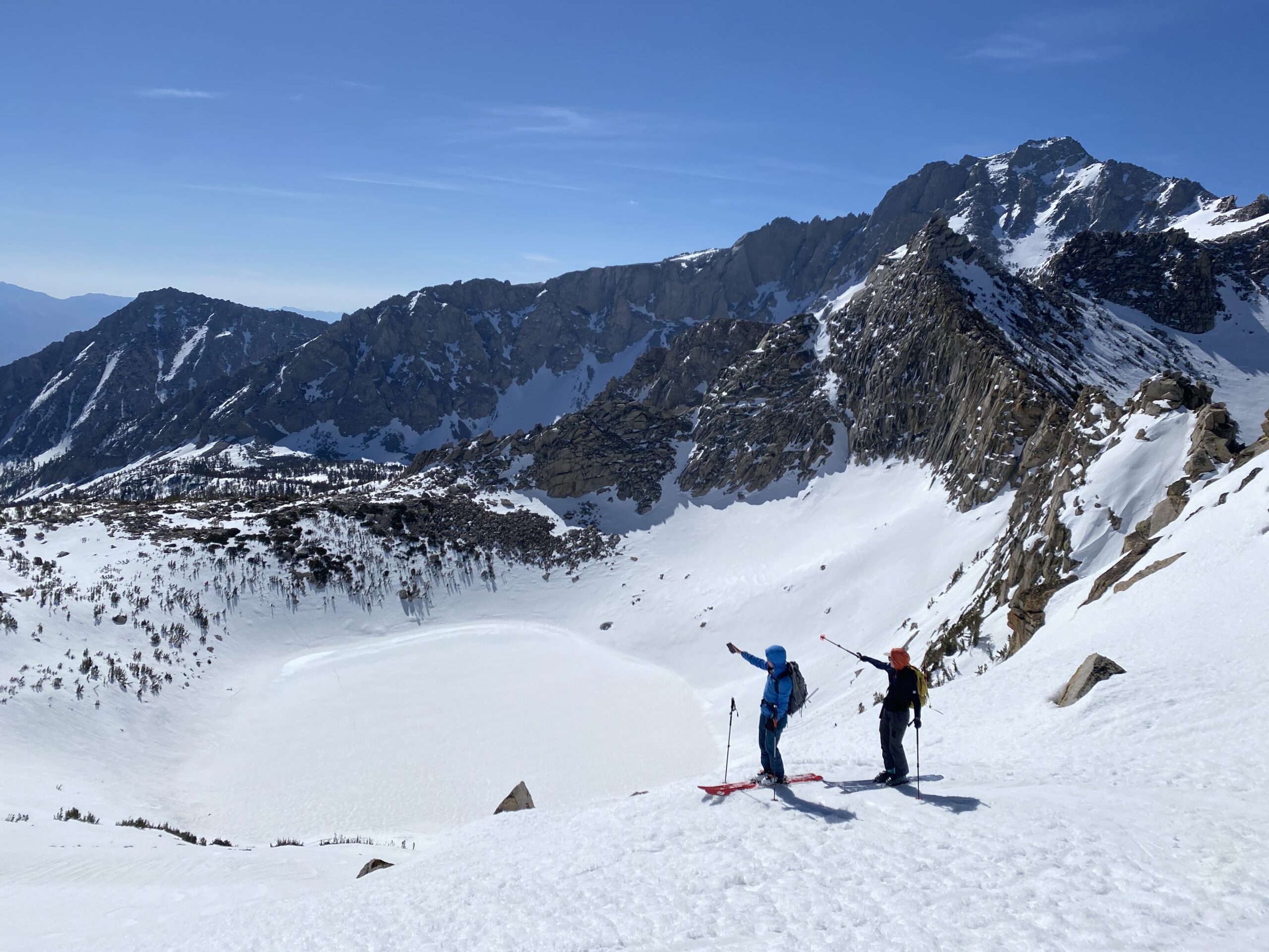 Enjoying the view during a springtime guided backcountry skiing trip