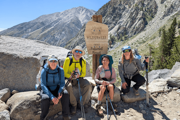 Temple Crag Hikers resting at the Wilderness Boundary